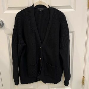 Women’s J. Crew oversized chunky Cardigan - Black - Size Small  previously worn